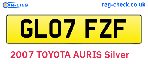 GL07FZF are the vehicle registration plates.