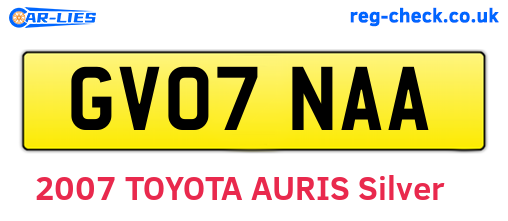 GV07NAA are the vehicle registration plates.