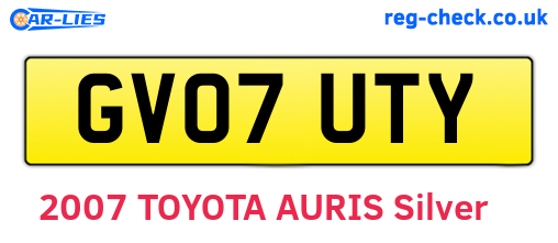 GV07UTY are the vehicle registration plates.