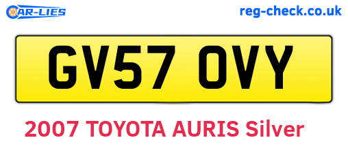 GV57OVY are the vehicle registration plates.