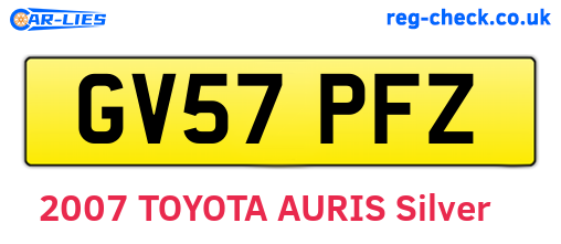 GV57PFZ are the vehicle registration plates.