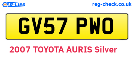 GV57PWO are the vehicle registration plates.