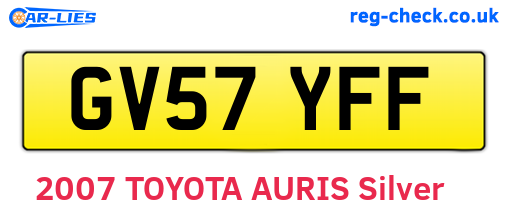 GV57YFF are the vehicle registration plates.