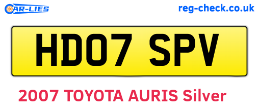 HD07SPV are the vehicle registration plates.