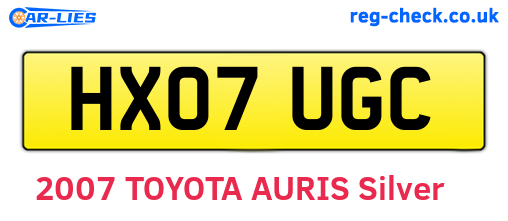 HX07UGC are the vehicle registration plates.