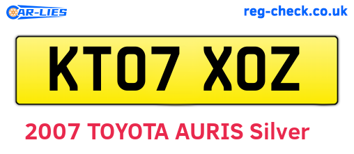 KT07XOZ are the vehicle registration plates.
