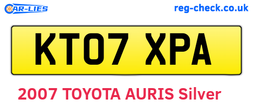 KT07XPA are the vehicle registration plates.
