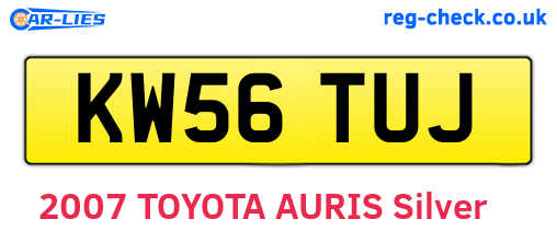 KW56TUJ are the vehicle registration plates.