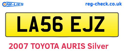 LA56EJZ are the vehicle registration plates.