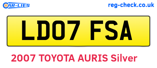 LD07FSA are the vehicle registration plates.