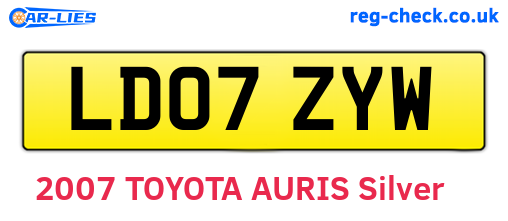 LD07ZYW are the vehicle registration plates.
