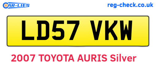 LD57VKW are the vehicle registration plates.
