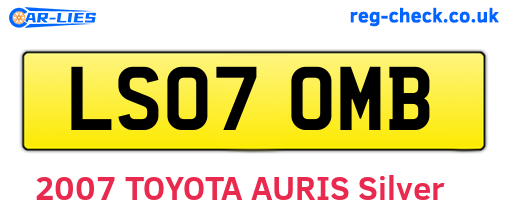 LS07OMB are the vehicle registration plates.
