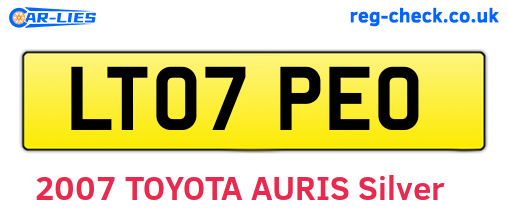 LT07PEO are the vehicle registration plates.