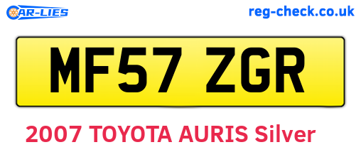 MF57ZGR are the vehicle registration plates.