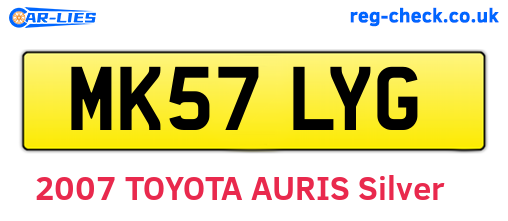 MK57LYG are the vehicle registration plates.