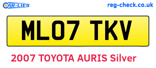 ML07TKV are the vehicle registration plates.