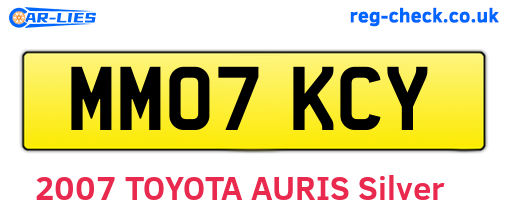 MM07KCY are the vehicle registration plates.