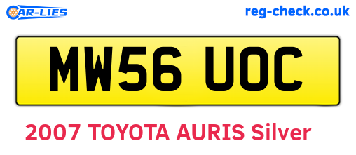 MW56UOC are the vehicle registration plates.