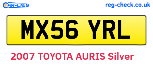 MX56YRL are the vehicle registration plates.