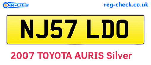 NJ57LDO are the vehicle registration plates.