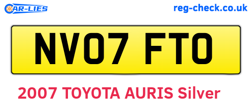 NV07FTO are the vehicle registration plates.