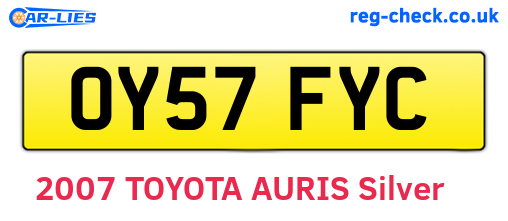 OY57FYC are the vehicle registration plates.