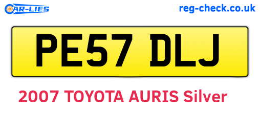 PE57DLJ are the vehicle registration plates.