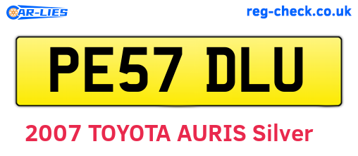 PE57DLU are the vehicle registration plates.