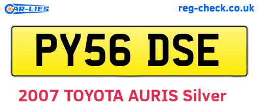 PY56DSE are the vehicle registration plates.