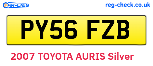 PY56FZB are the vehicle registration plates.
