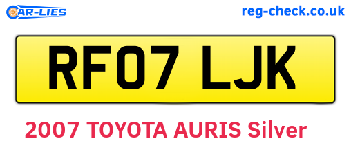 RF07LJK are the vehicle registration plates.