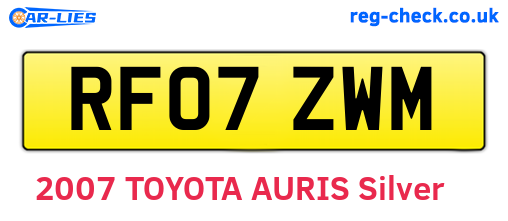 RF07ZWM are the vehicle registration plates.