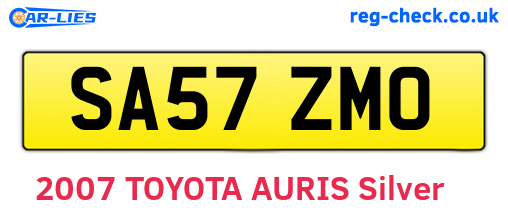 SA57ZMO are the vehicle registration plates.
