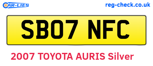 SB07NFC are the vehicle registration plates.