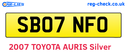 SB07NFO are the vehicle registration plates.