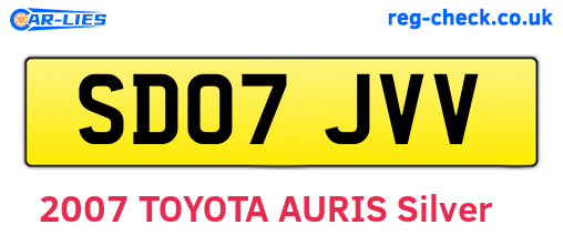 SD07JVV are the vehicle registration plates.