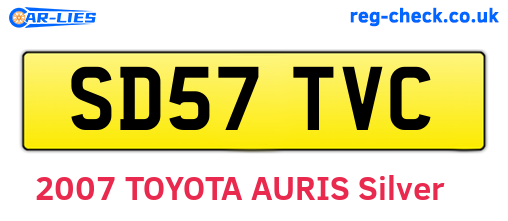 SD57TVC are the vehicle registration plates.