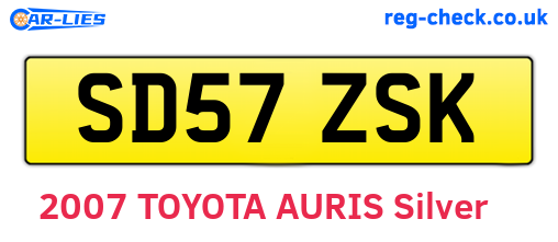 SD57ZSK are the vehicle registration plates.