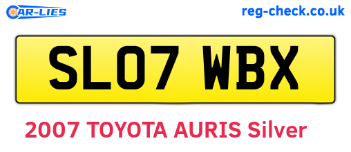 SL07WBX are the vehicle registration plates.