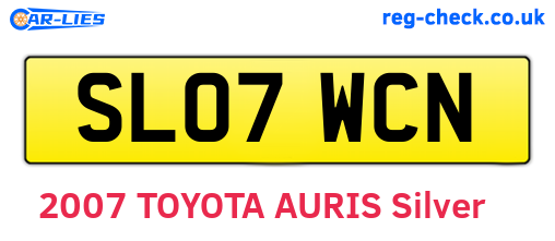 SL07WCN are the vehicle registration plates.