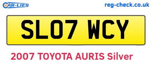 SL07WCY are the vehicle registration plates.
