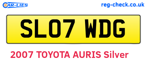 SL07WDG are the vehicle registration plates.