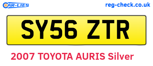 SY56ZTR are the vehicle registration plates.