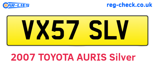 VX57SLV are the vehicle registration plates.
