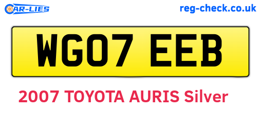 WG07EEB are the vehicle registration plates.