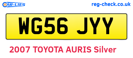 WG56JYY are the vehicle registration plates.