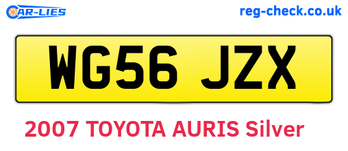 WG56JZX are the vehicle registration plates.