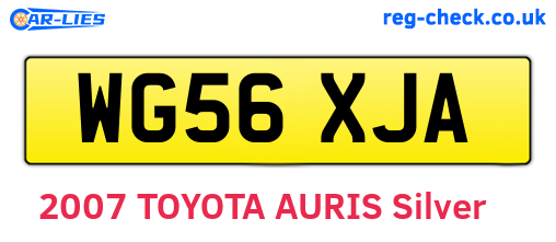 WG56XJA are the vehicle registration plates.