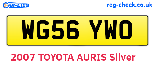 WG56YWO are the vehicle registration plates.